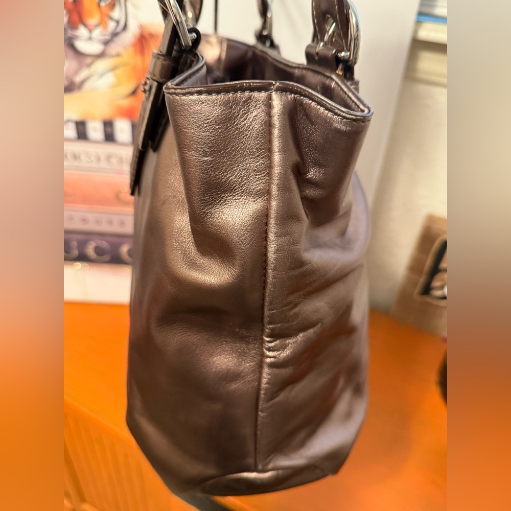 Coach Soho East West  Bronze  Leather Tote Bag - Picture 4 of 14